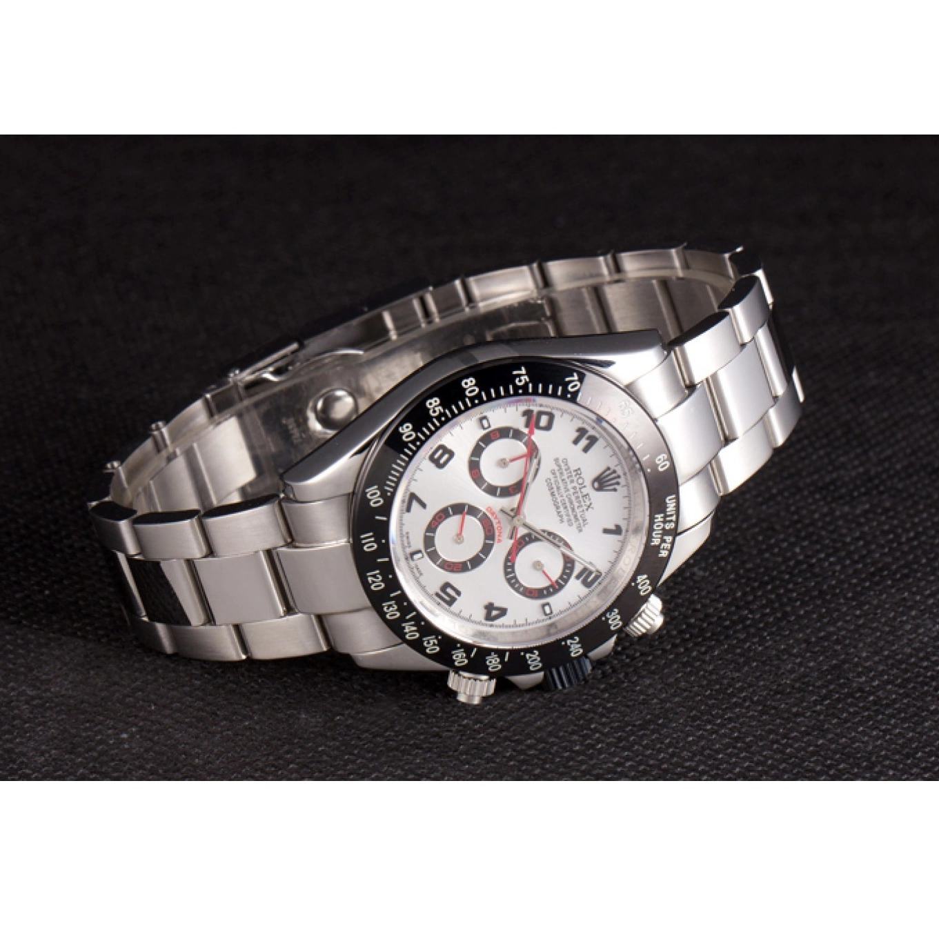 MiroTime 0729 Rolex Daytona Stainless Steel Black Enameled Silver Dial